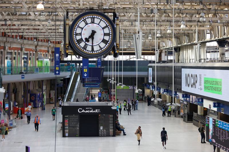 A near empty concourse, during a rail workers strike, at London Waterloo railway station in London, UK, on June 21. Bloomberg