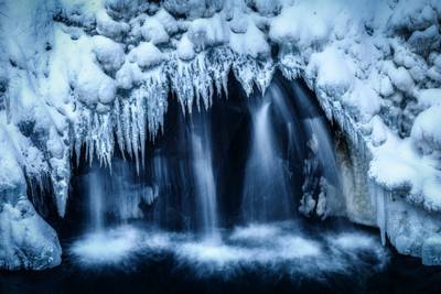 Bronze medal, Planet Earth's Landscapes and Environments: ice falls, Gifu Prefecture, Japan, by Rie Asada, Japan.