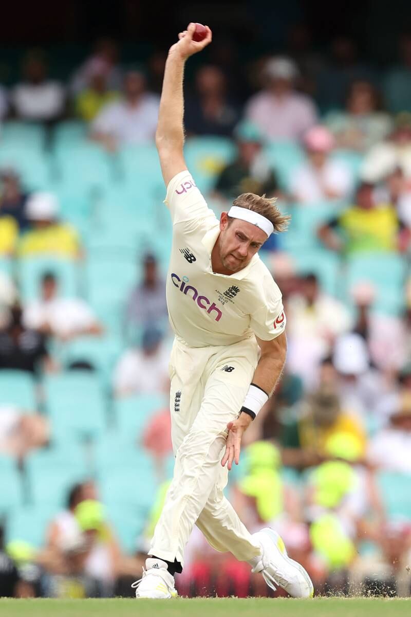 Stuart Broad of England bowls during day one of the fourth Ashes Test. Getty Images