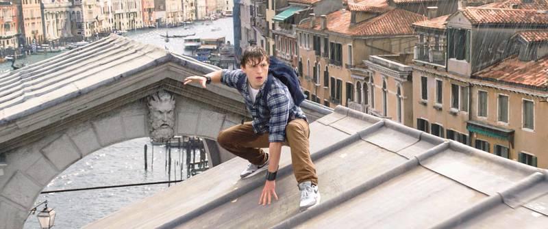 Tom Holland is  Peter Parker,  in Columbia Pictures' SPIDER-MAN:™ FAR FROM HOME. Courtesy Sony Pictures