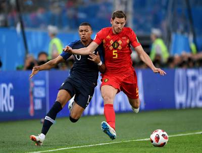 Left-back: Jan Vertonghen (Belgium)

Perhaps there has not been an outstanding left-back in this World Cup but Vertonghen, often used on the left of a back three, has been terrific, virtually flawless in defence, excellent in possession and, whether or not he meant it, scoring one of the more remarkable goals with his header against Japan. Getty Images
