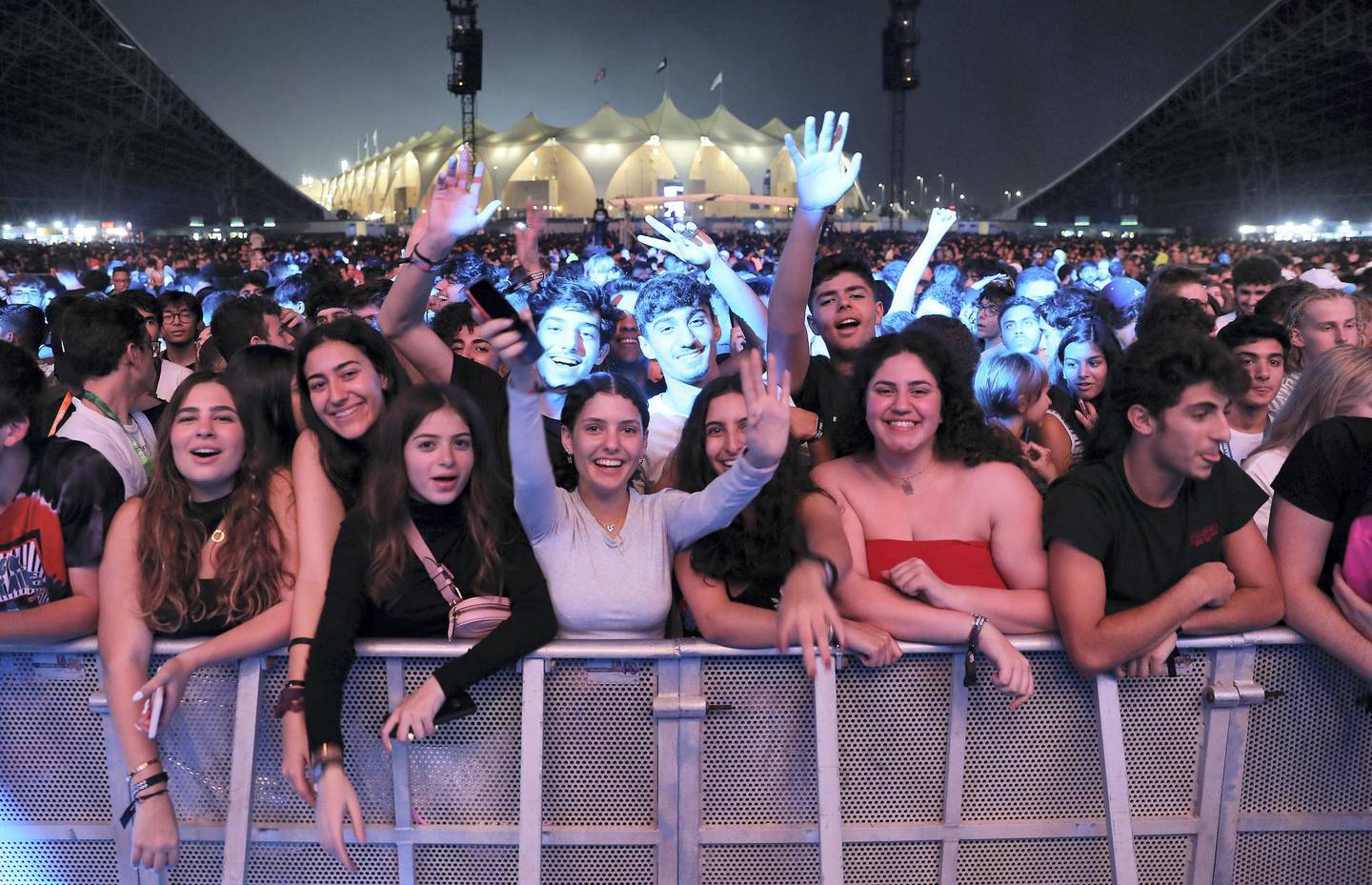 ABU DHABI, UNITED ARAB EMIRATES , Nov 29 – 2019 :- Crowd enjoying the Future and Gucci Mane F1 concert held at Du Arena in Yas Circuit in Abu Dhabi. ( Pawan Singh / The National )  For News/Instagram/Online.