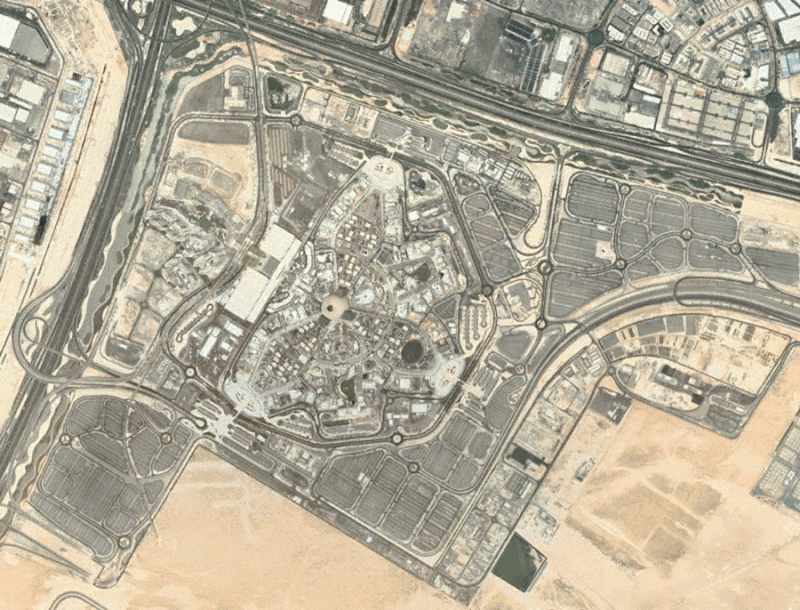 Tesla Gigafactory compared with the Expo 2020 Dubai site. All photos: Google Maps