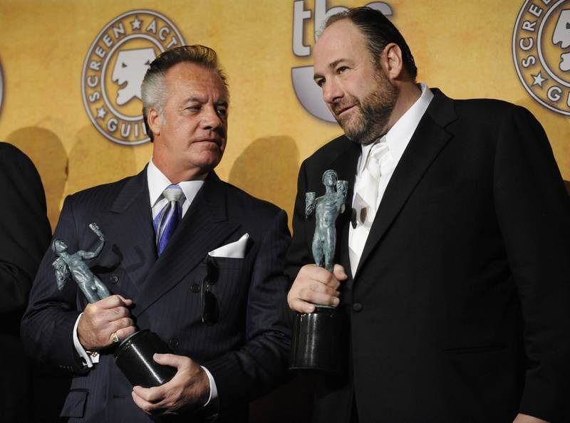 Soprano star Tony Sirico, left, died aged 79 on July 8, 2022. AP