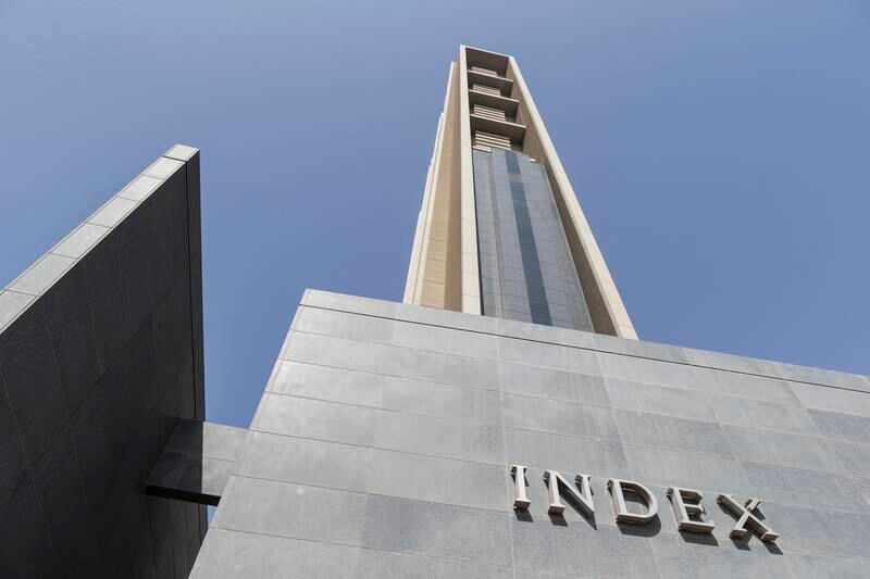 DUBAI, UNITED ARAB EMIRATES, 10 SEPTEMBER 2016. The Index building in DIFC for Business section STOCK.  Index tower stock photography exterior building. (Photo: Antonie Robertson/The National) ID: None. Journalist: None. Section: Business. *** Local Caption ***  AR_1009_Index_Tower_STOCK-06.JPG