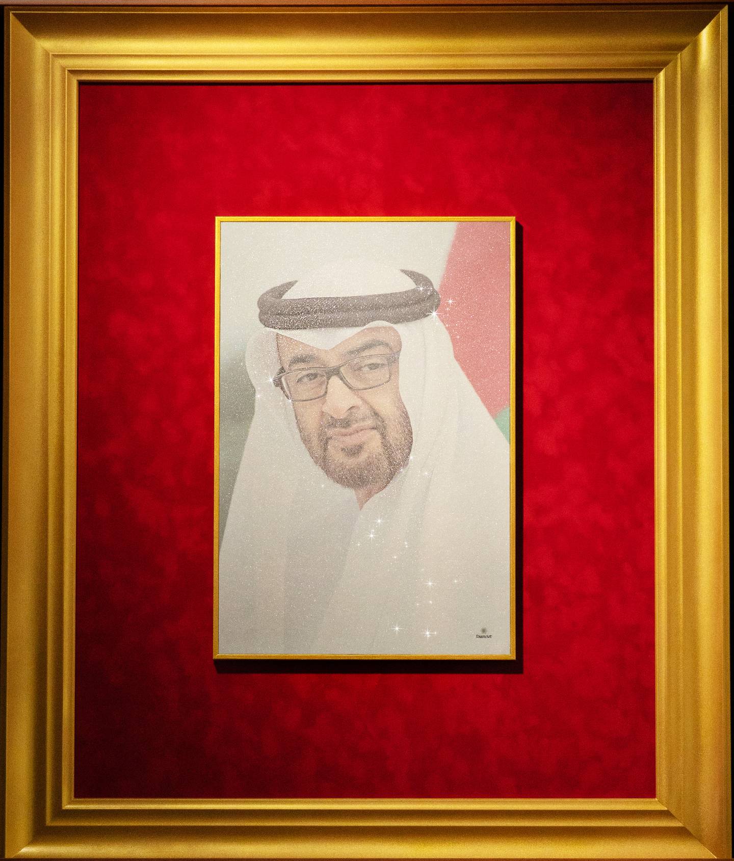 Italian micro-diamond company DiamArt has created a portrait of President Sheikh Mohamed. Photo: DiamArt