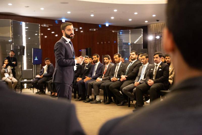 The Dubai Police Scholars Summit in London involved about 120 Emirati students in the UK on scholarships. Photo: Dubai Police Scholars Summit