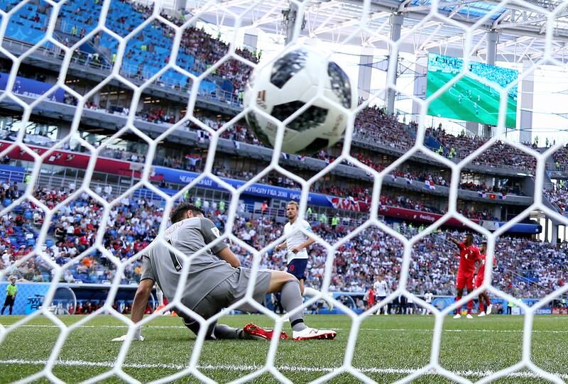 18) It's a hat-trick for Kane against Panama. Getty