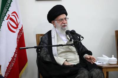 epa07671411 A handout photo made available by the Iranian Supreme Leader Office shows, Iranian supreme leader Ayatollah Ali Khamenei speaks during a meeting in Tehran, Iran, 19 June 2019 (issued 24 June 2019). Media reports state that US President Donald J. Trump announced and signed executive order for additional sanctions against Iran and its leadership, targeting Iran's supreme leader and his associates with financial sanctions.  EPA/IRANIAN SUPREME LEADERS OFFICE HANDOUT  HANDOUT EDITORIAL USE ONLY/NO SALES