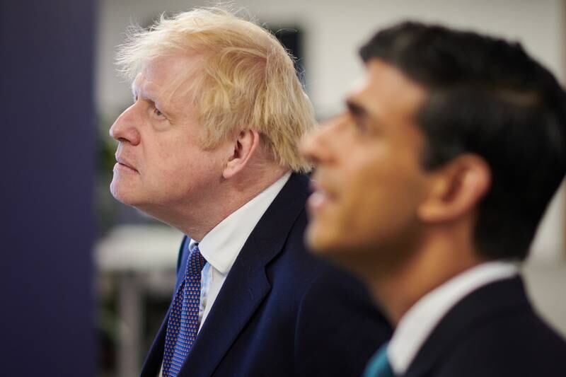 Rishi Sunak, right, served as Boris Johnson's chancellor. Getty Images