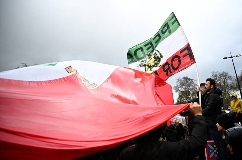 Demonstrators at an Iran solidarity rally in London last month. Reuters