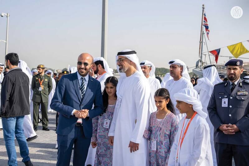 Sheikh Khaled was briefed on initiatives to strengthen the UAE’s capabilities in the defence and security sector 