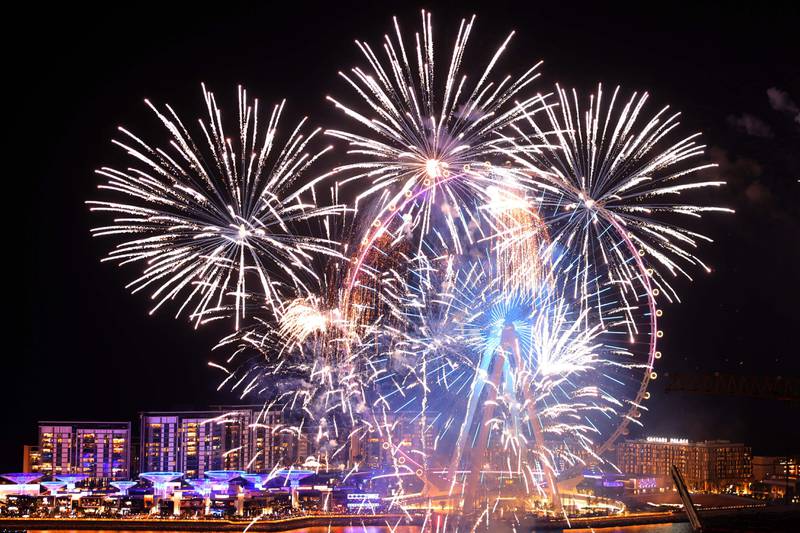 New Year’s fireworks at Ain Dubai. AFP