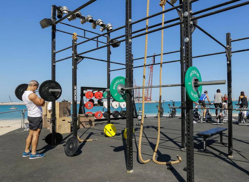The Warehouse outdoor gym at JBR in Dubai. Victor Besa for The National