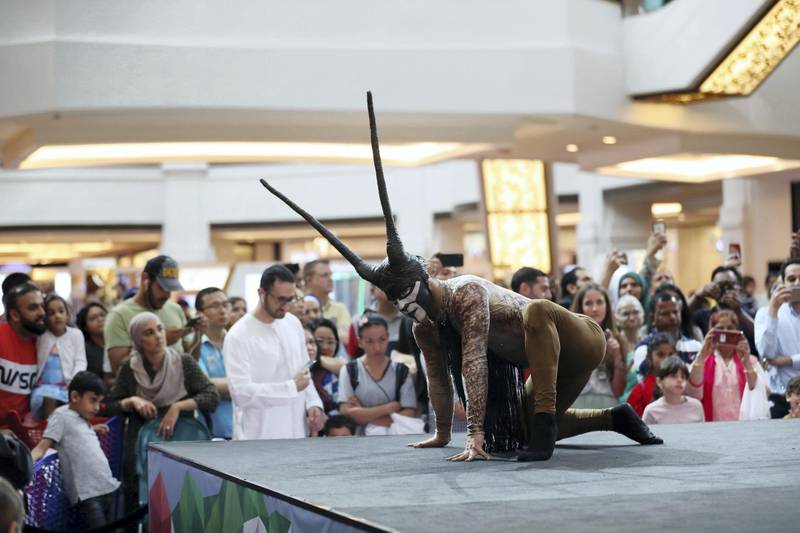 Dubai, United Arab Emirates - December 02, 2018: The inspiring story 47 years in the making at Mall of the Emirate��s bespoke live production commemorating the UAE National Day. A stunning display of theatre, dance and costumes, the show will transport the audience across the desert��s dunes to tell the tale of the UAE��s deep roots. Sunday the 2nd of December 2018 at Mall of the Emirates, Dubai. Chris Whiteoak / The National