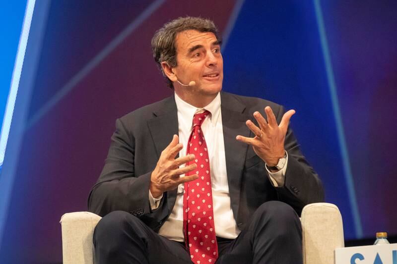 ABU DHABI, UNITED ARAB EMIRATES. 10 DECEMBER 2019. SALT Abu Dhabi in partnership with Mubadala at the Emirates Palace. Unicorn Hunting: Investing in the Next Wave of Innovation. Tim Draper of Draper Associates, Founder. (Photo: Antonie Robertson/The National) Journalist: Dan Anderson. Section: National.