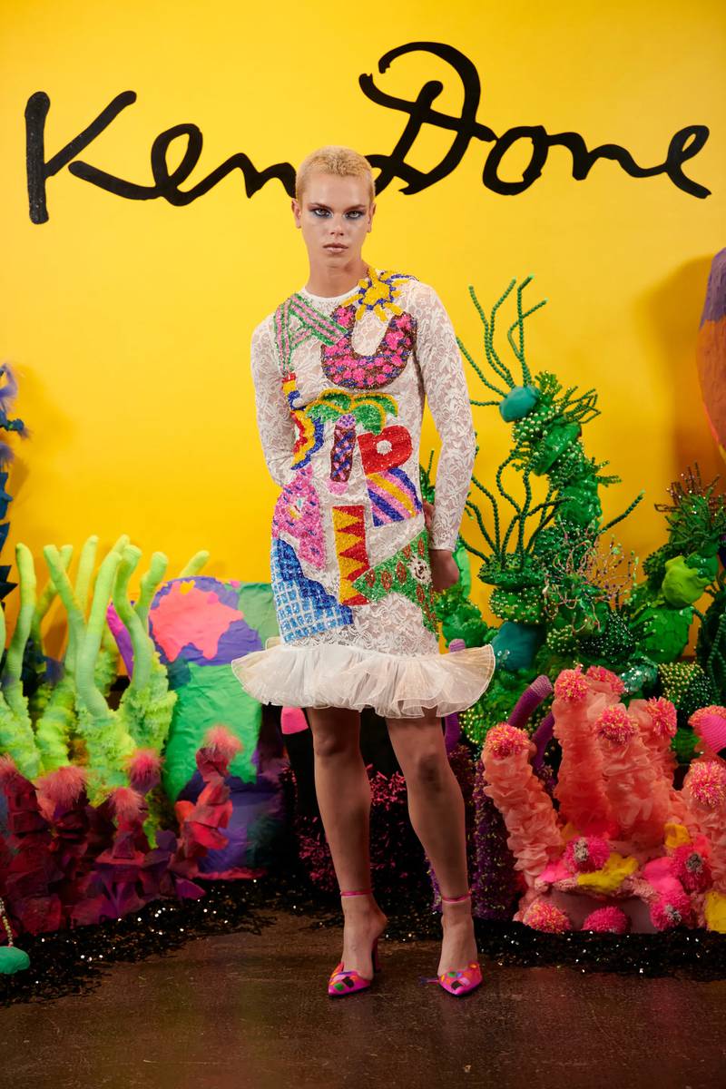 Covered in colourful lettering, the Romance Was Born collection is upbeat and joyful. Photo: Romance Was Born