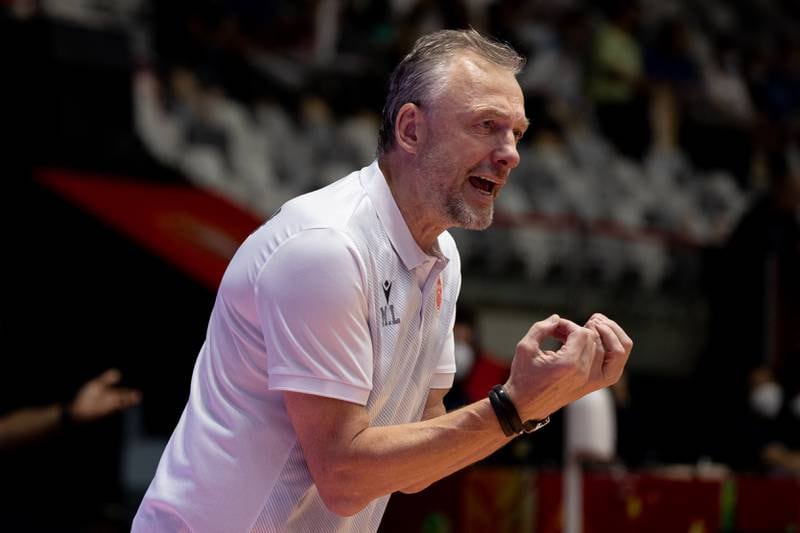 Head coach Mindaugas Lukosius of Bahrain during his side's FIBA Asia Cup Group B clash against Chinese Taipei.