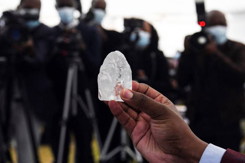 If it is proven to be the third largest, it weighs in behind the 3,106-carat Cullinan stone recovered in South Africa in 1905 and the 1,109-carat Lesedi La Rona unearthed by Lucara Diamonds in Botswana in 2015. AFP