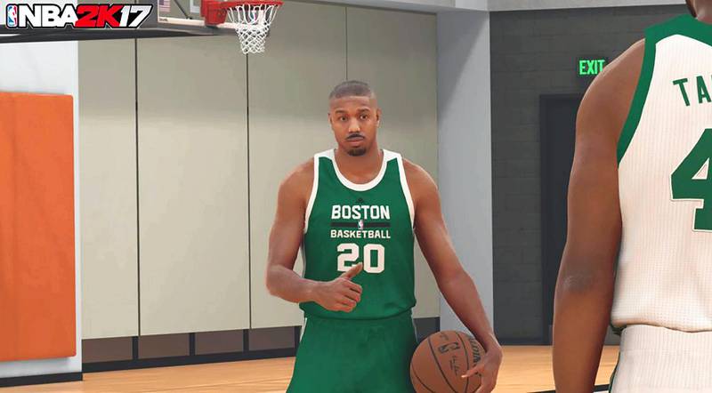 Creed star Michael B Jordan features as an in-game player in 'NBA 2K17'.  Courtesy nba.2k.com