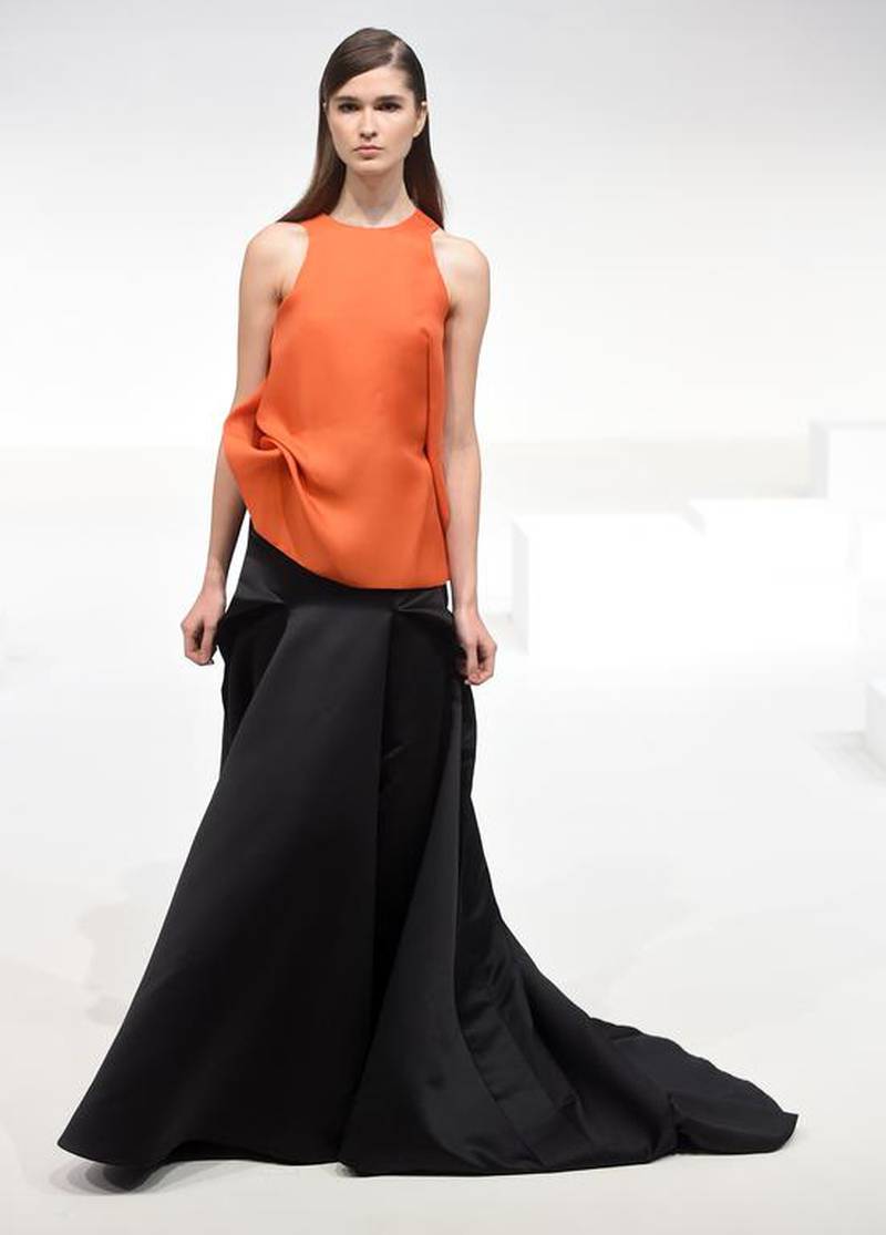 A dress by Said Mahrouf Presentation at Fashion Forward Spring/ Summer 2017 held at the Dubai Design District.