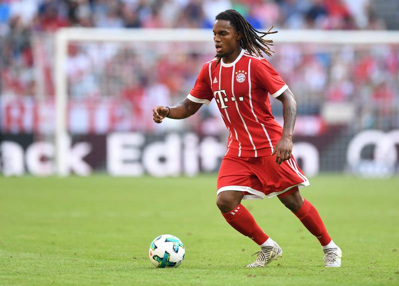 Bayern Munich's Portuguese midfielder Renato Sanches gestures during the third place Audi Cup football match between SSC Napoli and Bayern Munich in the stadium in Munich, southern Germany, on August 2, 2017.  / AFP PHOTO / Christof STACHE / RESTRICTIONS: ACCORDING TO DFB RULES IMAGE SEQUENCES TO SIMULATE VIDEO IS NOT ALLOWED DURING MATCH TIME. MOBILE (MMS) USE IS NOT ALLOWED DURING AND FOR FURTHER TWO HOURS AFTER THE MATCH. == RESTRICTED TO EDITORIAL USE == FOR MORE INFORMATION CONTACT DFB DIRECTLY AT +49 69 67880

 / 