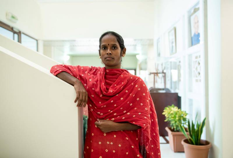 Abu Dhabi, United Arab Emirates, July 2, 2019.  This is for a runaway maids story. Veerammal Radhakishnanand ran away from an agent in Ajman and asked for help at the indian embassy.
Victor Besa/The National
Section:  NA
Reporter:  Ramola Talwar