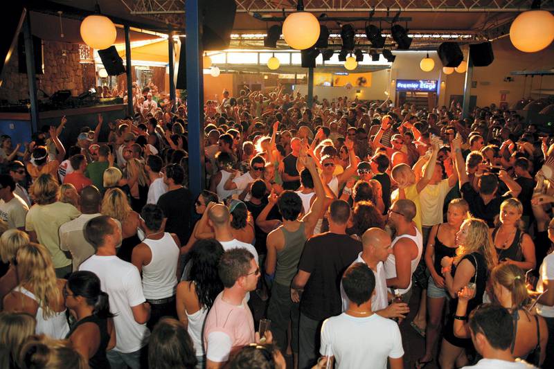 Crowds on the Terrace dancefloor, Space Club, Ibiza 2006. (Photo by: PYMCA/UIG via Getty Images)