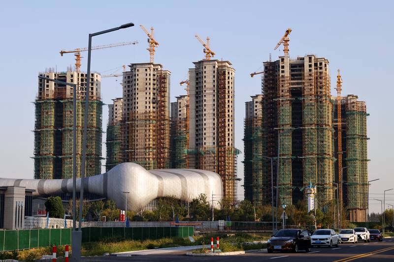 Residential buildings under construction at Evergrande Cultural Tourism City, a project developed by China Evergrande Group, in Jiangsu province, China. Reuters