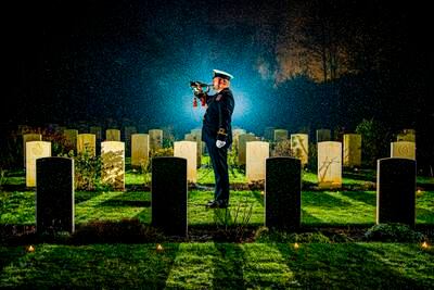 Tony Johnson's picture of a soldier playing the last post at Stonefall Cemetery in Harrogate has been shortlisted in the Genesis Imaging Regional Photographer of the Year category