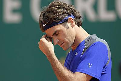 Roger Federer was a frustrated figure after losing to Jurgen Melzer in Monte Carlo.