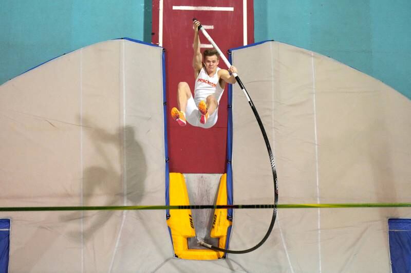 Sondre Guttormsen of Princeton wins the pole vault during the NCAA Indoor Championships at Albuquerque Convention Centre. Reuters