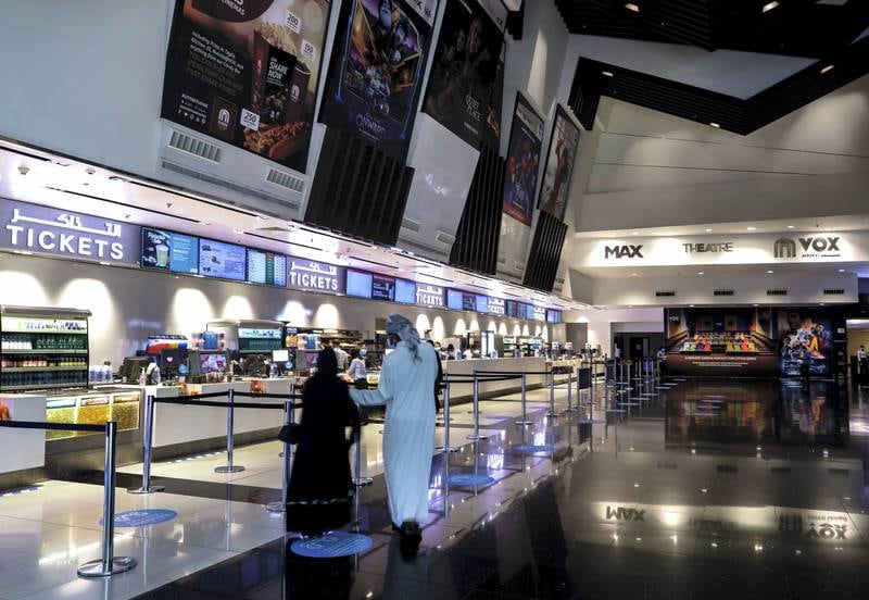 Abu Dhabi, United Arab Emirates, August 19, 2020.  Yas Mall VOX Cinemas are now open with Covid-19 safety restrictions.Victor Besa /The NationalSection:  NAReporter:  Haneen Dajani