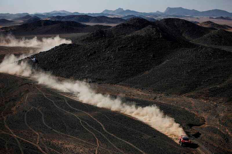 French driver Sebastien Loeb in action during the Dakar Rally between Riyadh and Al Dawadimi, Saudi Arabia. EPA