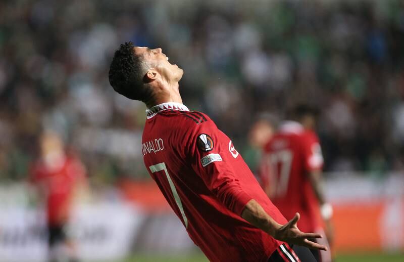 Manchester United's Cristiano Ronaldo is frustrated. Reuters