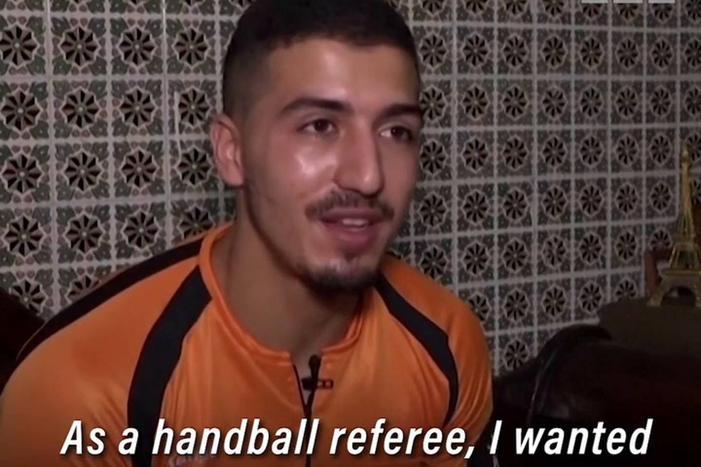 Referee hands out red cards to people violating social distancing norms