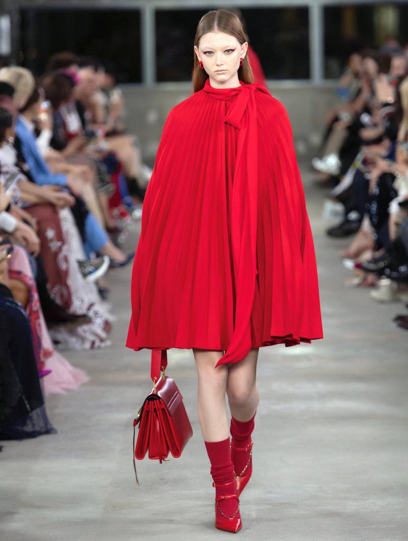 Piccioli sent a number of smock shapes down the runway 