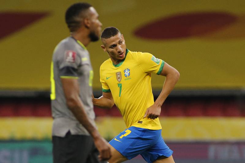 June 4, 2021. Brazil 2 (Richarlison 65' Neymar pen 90+4') Ecuador 0. AFP