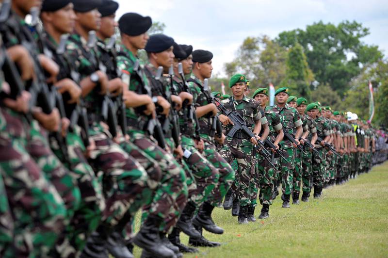 Indonesian military personnel prepare for the G20 meeting. Reuters