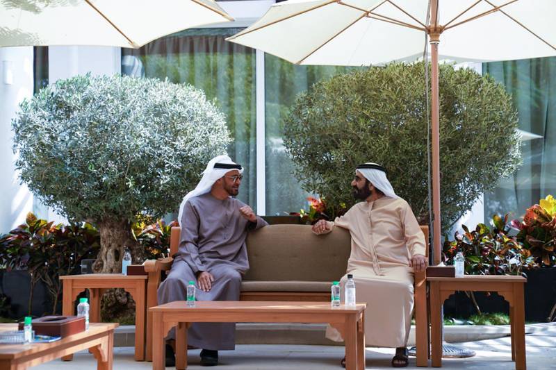 Sheikh Mohammed bin Rashid and Sheikh Mohamed bin Zayed held talks in Dubai on Monday. Photos: Dubai Media Office