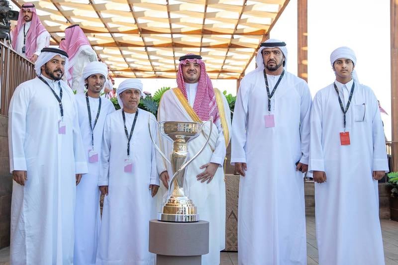 AlUla winners with Saudi Interior Minister Prince Abdulaziz bin Saud bin Naif.