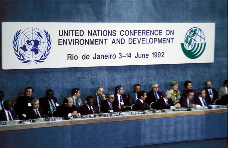 The Earth summit in Rio de Janeiro, Brazil in June 1992.  Getty Images