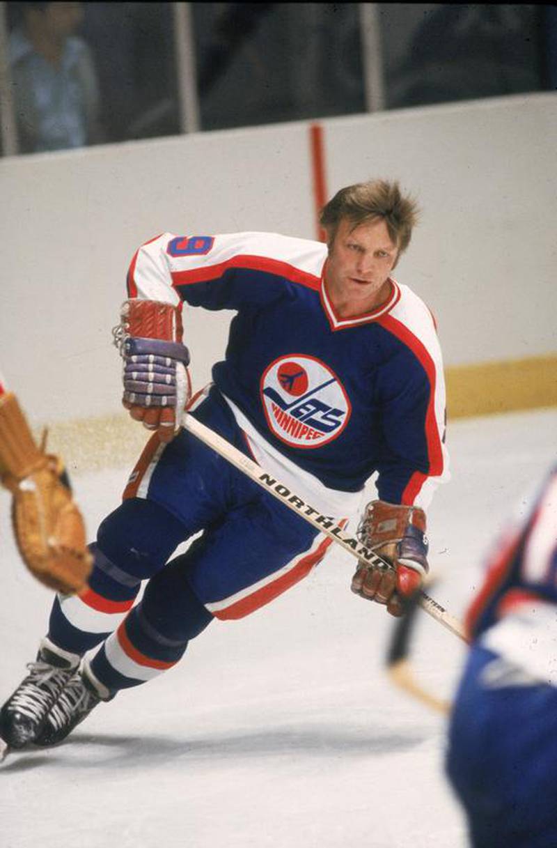 Bobby ‘The Golden Jet’ Hull was a decorative nickname but not practical during play for his Winnipeg Jets teammates. Bruce Bennett / Getty Images