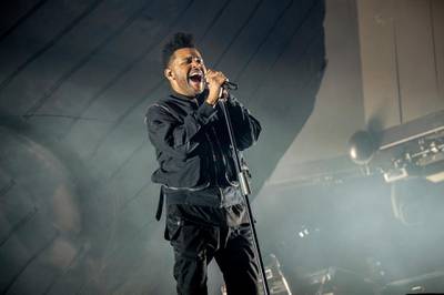 The Weeknd performs at the Coachella Music & Arts Festival at the Empire Polo Club on Friday, April 20, 2018, in Indio, Calif. (Photo by Amy Harris/Invision/AP)