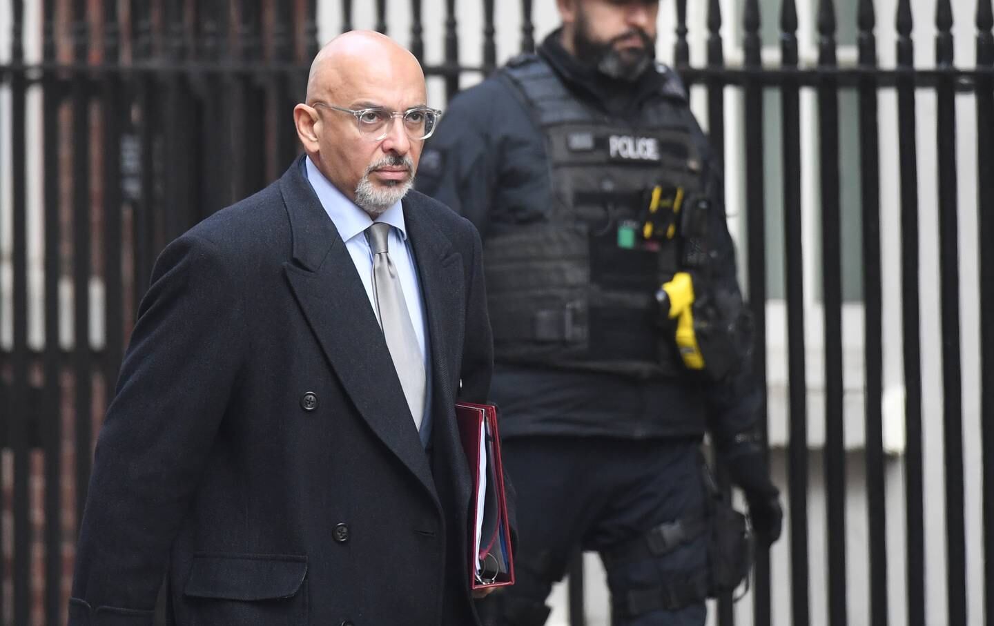 Britain's Education Secretary Nadhim Zahawi arrives for a cabinet meeting in Downing Street. EPA 