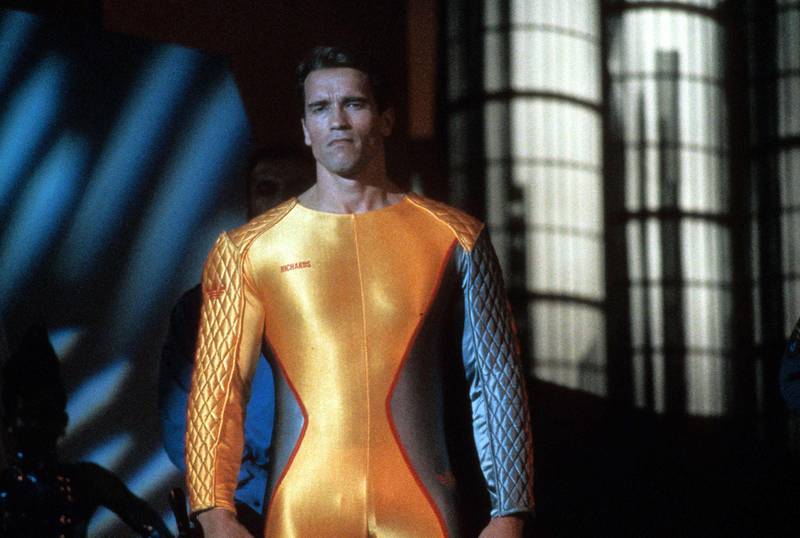 Arnold Schwarzenegger in The Running Man. Courtesy Sony Pictures