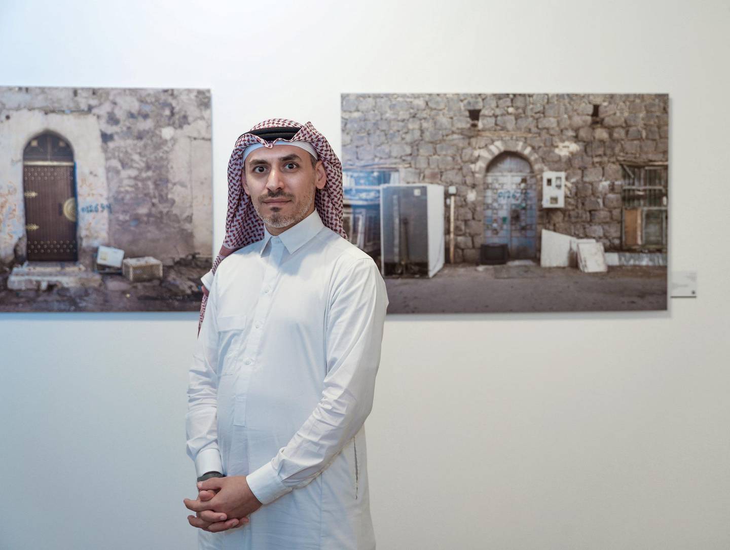 Abu Dhabi, UAE. March15,2018.Warehouse 421 Opening of ATHR exhibition and art performance.  Owner of the gallery, Ahmed Tobasi.Victor Besa / The NationalArts & CultureReporter:  Melissa Gronlund