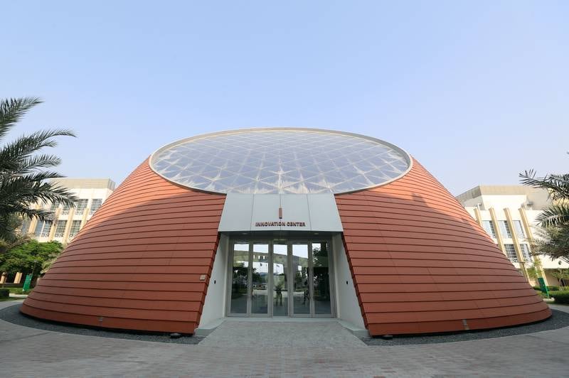 Newsweek magazine listed Rochester Institute of Technology Dubai’s futuristic  innovation centre among the top 10 quirkiest college campus designs. All photos: Chris Whiteoak / The National

