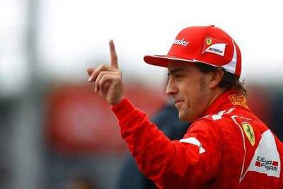 Fernando Alonso lets everyone know where he finished after qualifying at Hockenheim for the German Grand Prix.