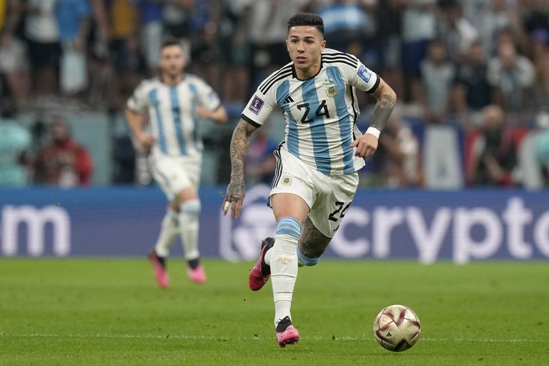 Argentina's Enzo Fernandez in action against Croatia in their World Cup semi-final match at the Lusail Stadium, on December 13, 2022. AP